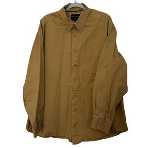 Weathered Casuals Shirt Button Down Long Sleeve Front Pocket Camel Color Size 2X